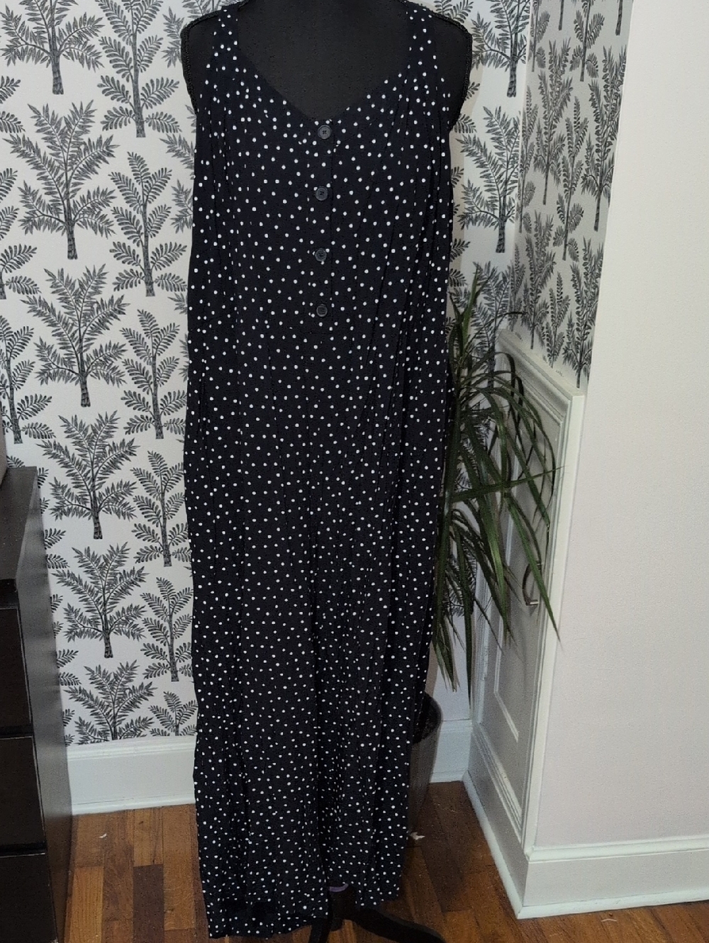LOFT Black Polka Dot Jumpsuit